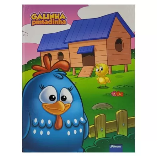 Caderno capa dura brochurão 96 folhas Galinha Pintadinha Foroni