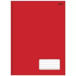 Caderno capa dura brochurão 96 folhas liso vermelho São Domingos