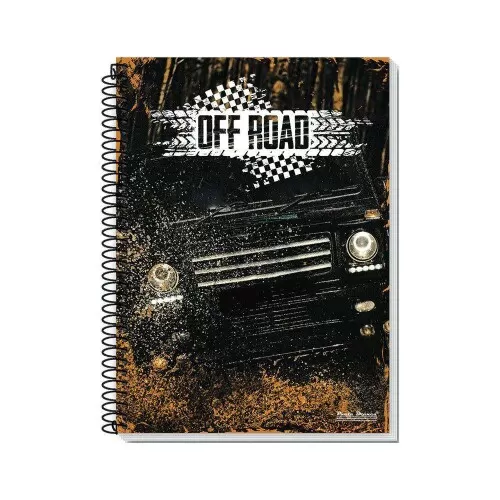 Caderno capa dura espiral pequeno 96 folhas Rox masculino Pauta Branca