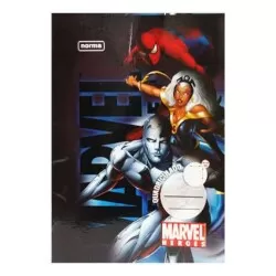 Caderno quadriculado pequeno capa cartão 40 folhas 1,0cm Marvel Heroes Norma