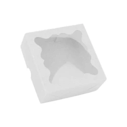 Caixa papel branca com visor 7,5x11x3,5cm com 10 unidades