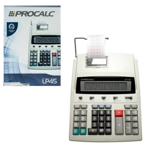 Calculadora com bobina LP45 12 dígitos Procalc