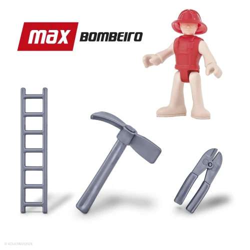 Caminhão Max Bombeiro Esguicha água 50cm Adijomar