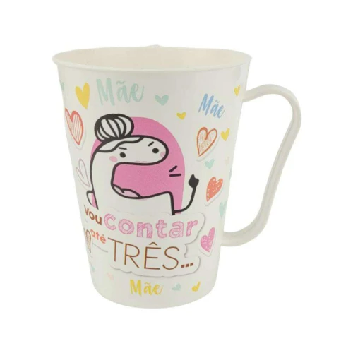 Caneca de plástico tulipa 430ml mãe flork sortida kozi plast