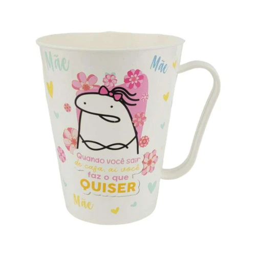 Caneca de plástico tulipa 430ml mãe flork sortida kozi plast