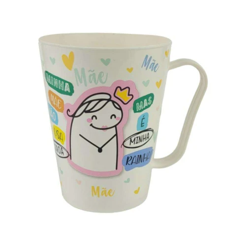 Caneca de plástico tulipa 430ml mãe flork sortida kozi plast