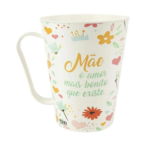 Caneca de plástico tulipa 430ml mães elegance sortida kozi plast