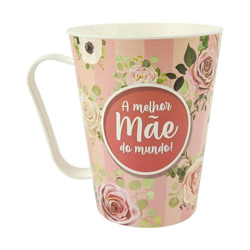 Caneca de plástico tulipa 430ml mães elegance sortida kozi plast