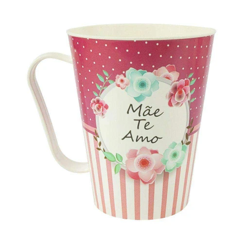 Caneca de plástico tulipa 430ml mães elegance sortida kozi plast