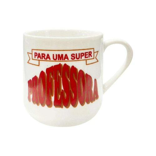 Caneca de porcelana 250ml decorada professor