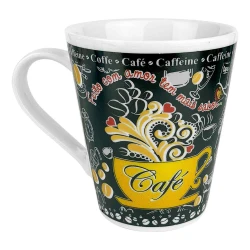 Caneca de porcelana 290ml café faixa