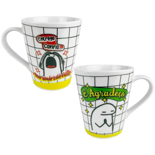 Caneca de porcelana 290ml flork frases