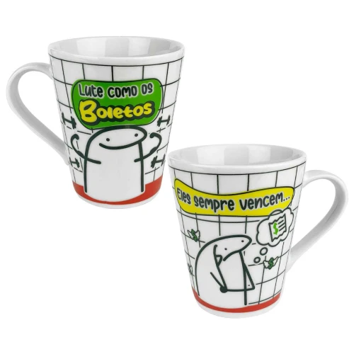 Caneca de porcelana 290ml flork frases