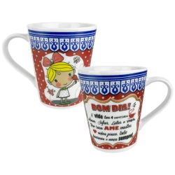 Caneca de porcelana 290ml frases faixa