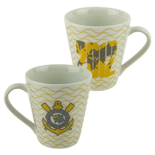 Caneca de porcelana 290ml tulipa decorada corinthians Allmix