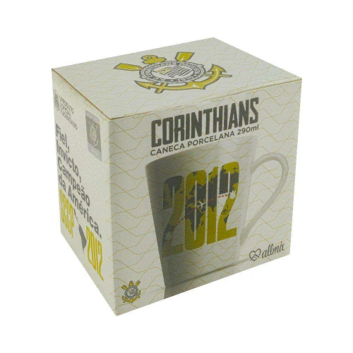 Caneca de porcelana 290ml tulipa decorada corinthians Allmix