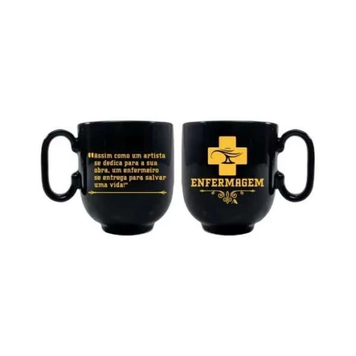 Caneca de porcelana 350ml profissão enfermagem