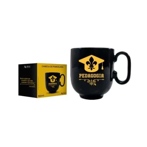 Caneca de porcelana 350ml profissão pedagogia allmix