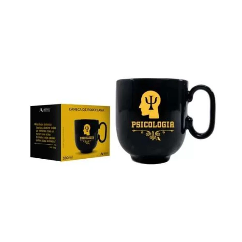 Caneca de porcelana 350ml profissão psicologia allmix