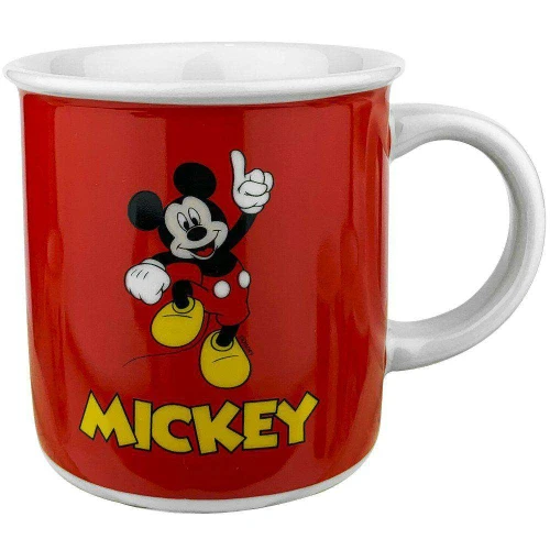 Caneca de porcelana retrô 300ml vermelha mickey disney