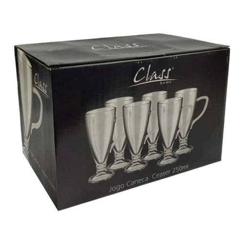 Caneca de vidro 250ml café ceaser class home