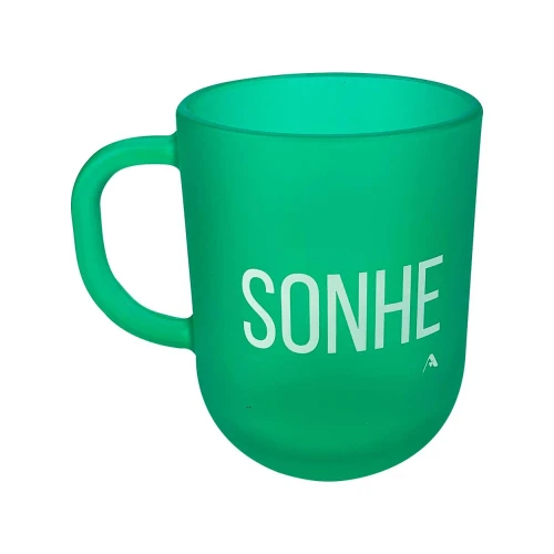 Caneca de vidro 300ml sonhe verde allmix