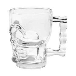 Caneca de vidro caveira 500ml transparente mark imports