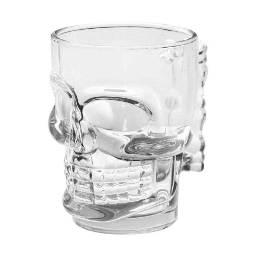 Caneca de vidro caveira 500ml transparente mark imports