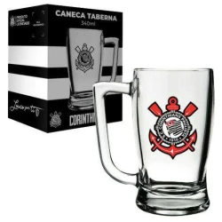 Caneca de vidro taberna 340ml decorado corinthians allmix