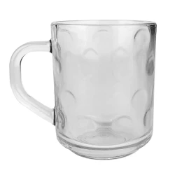 Caneca de vidro transparente 03 peças 250ml taza brasil