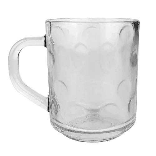 Caneca de vidro transparente 03 peças 250ml taza brasil