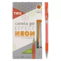 Caneta gel effect neon 1.0mm laranja Tris