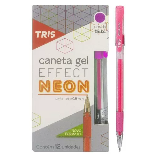 Caneta gel effect neon 1.0mm rosa Tris