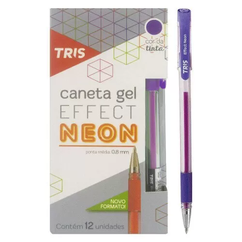 Caneta gel effect neon 1.0mm roxa Tris