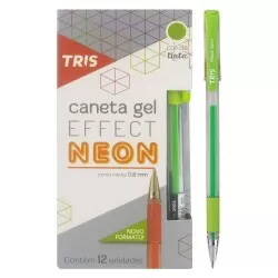 Caneta gel effect neon 1.0mm verde Tris