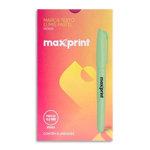 Caneta marca texto Lumis verde pastel Maxprint