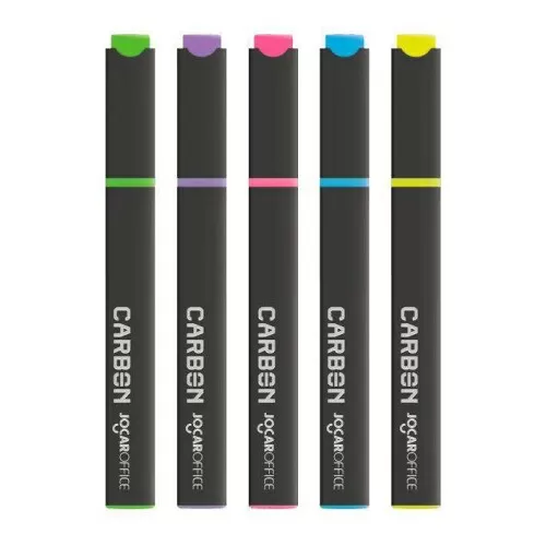 Caneta marca texto jocar office carbon line neon com 05 unidades