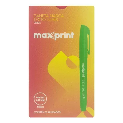 Caneta marca texto lumis verde 4,0 Maxprint