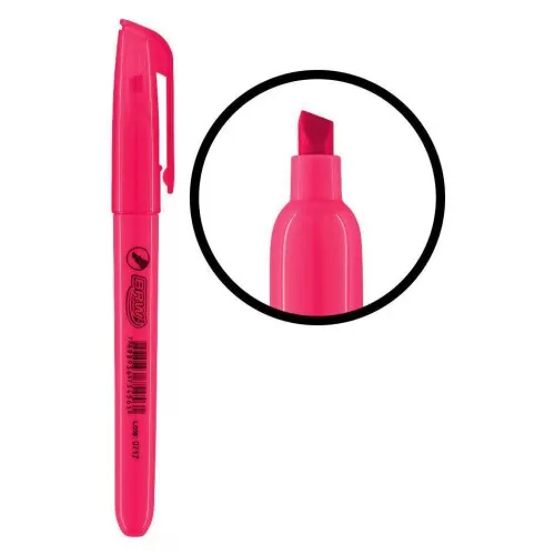 Caneta marca texto rosa fluorescente Brw CA2002