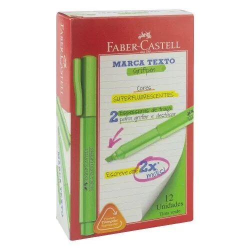 Caneta marca texto verde Faber Castell