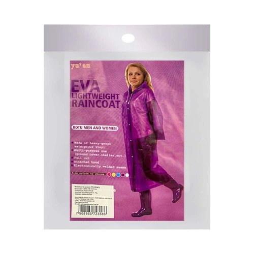 Capa de chuva adulta eva tamanho único cristal