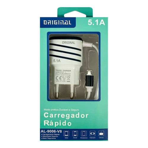 Carregador para celular V8 5.1a com 02 saídas USB CAR-5013-5012 Inova