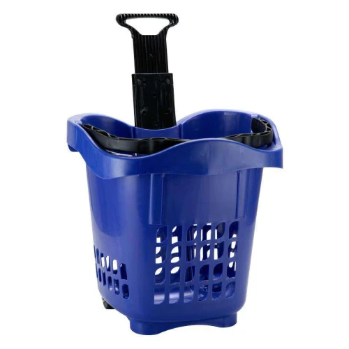 Carrinho de compras plástico multiuso 40x42cm 30 litros azul Plasnew