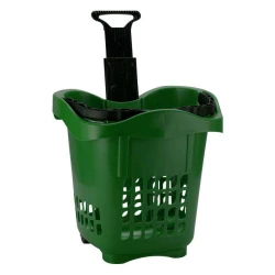 Carrinho de compras plástico multiuso 40x42cm 30 litros verde Plasnew