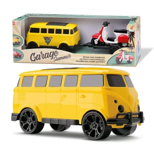 Carro Kombi Garage Summer com lambreta Orange Toys