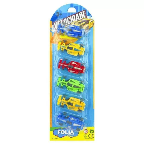 Carro de fórmula 1 6cm com 06 peças sortidas Folia Imports