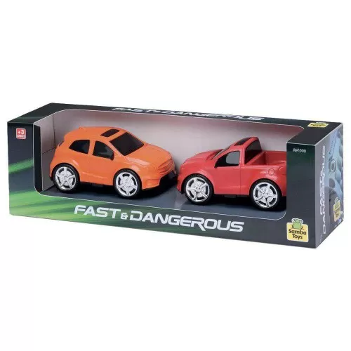 Carro plástico Fast e Dangerous com 02 unidades Samba Toys