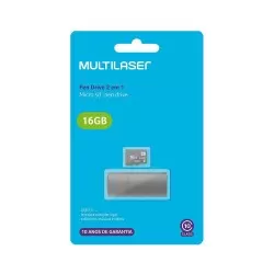 Cartão de memória 2X1 16GB micro sd/usb MC162 Multilaser