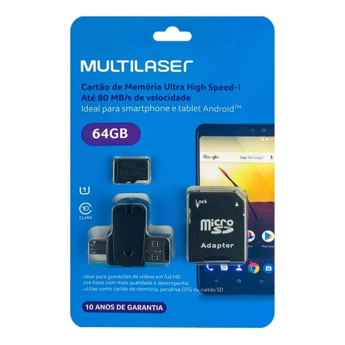 Cartão de memória 4x1 64gb micro SD/USB/V8