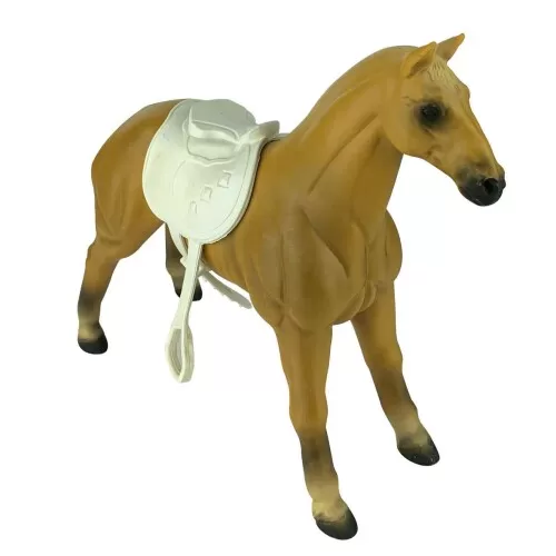 Cavalo caramelo com sela de vinil premium 30cm